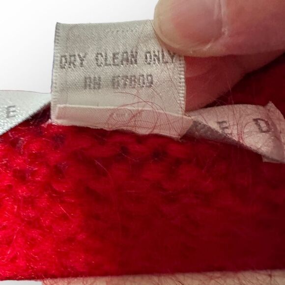 The Limited Red oversized abstract Sweater Size P8 Mohair/acrylic/nylon shoulder - Picture 4 of 5